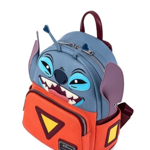 NWT- Loungefly Disney Stitch Experiment Womens 626 Faux Leather Mini BackPack - Picture 10 of 15